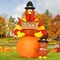 GOOSH 6 FT Thanksgiving Inflatables Turkey Blow Up Yard Turkey on Pumpkin with Turkey Baby with Built-in LEDs